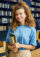 Young woman in a library