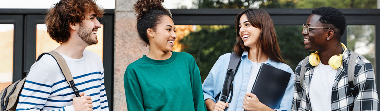 Group of diverse college students