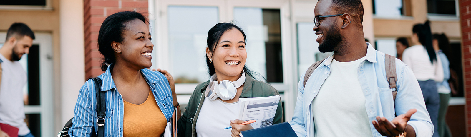 Group of diverse college students